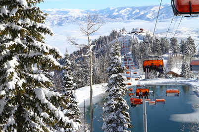 Picture of new snowmaking lake at Canyons Ski Resort