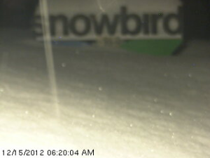 Picture of snow total on Snowbird web cam